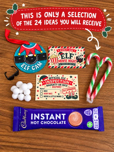 A preview selection of the Elf Survival Kit activities and props